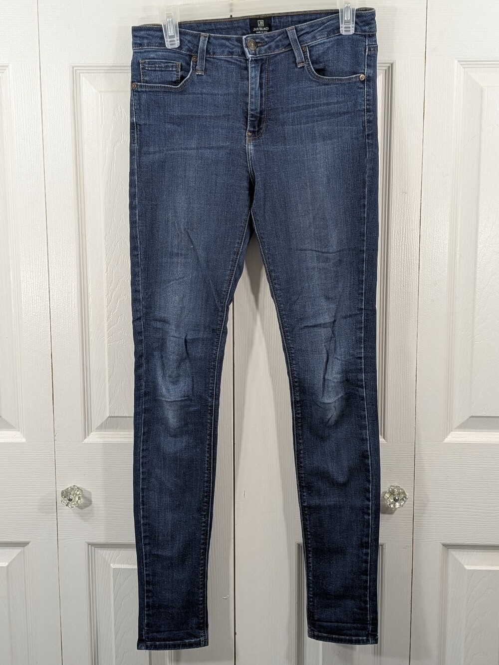 Just Black: 9" Rise Over Dye Skinny Jeans - Size 28